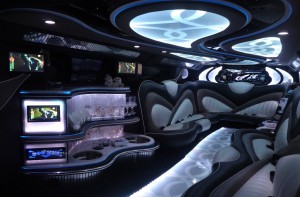 luxurious Black Hummer interior