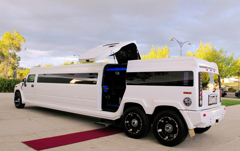 Brand new large state of the art white h2 limo