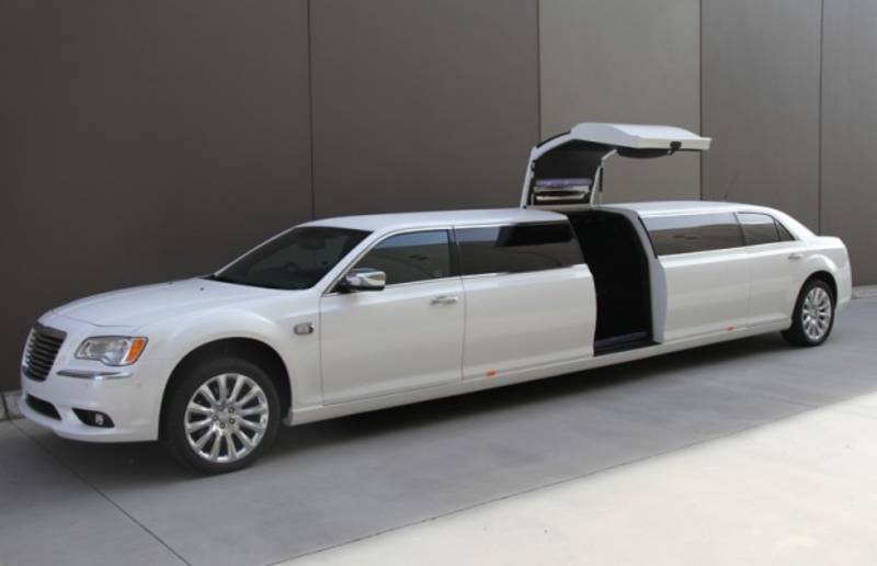 white anniversary limousine