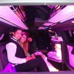 White Chrysler limousine Night out