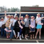Young girls dress up limo ride birthday party